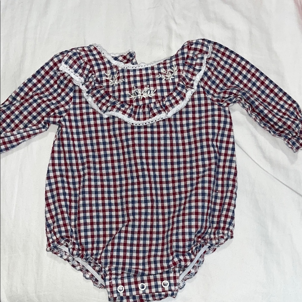 Plaid Long Sleeve Baby Romper